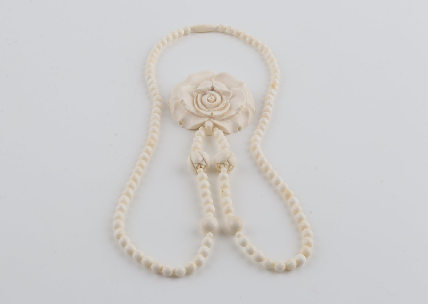 Mammoth Ivory Rose Necklace