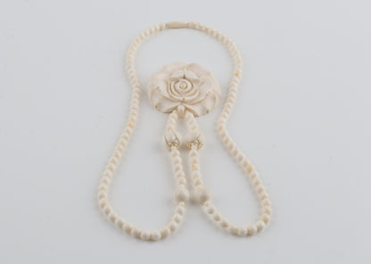 Mammoth Ivory Rose Necklace