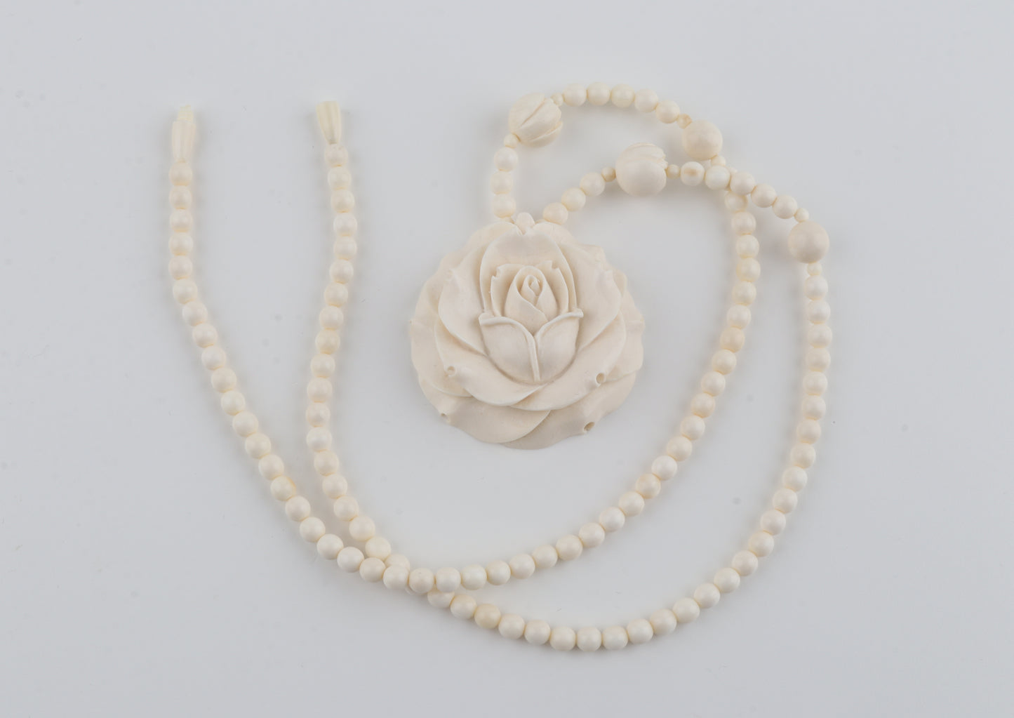 Mammoth Ivory Rose Necklace
