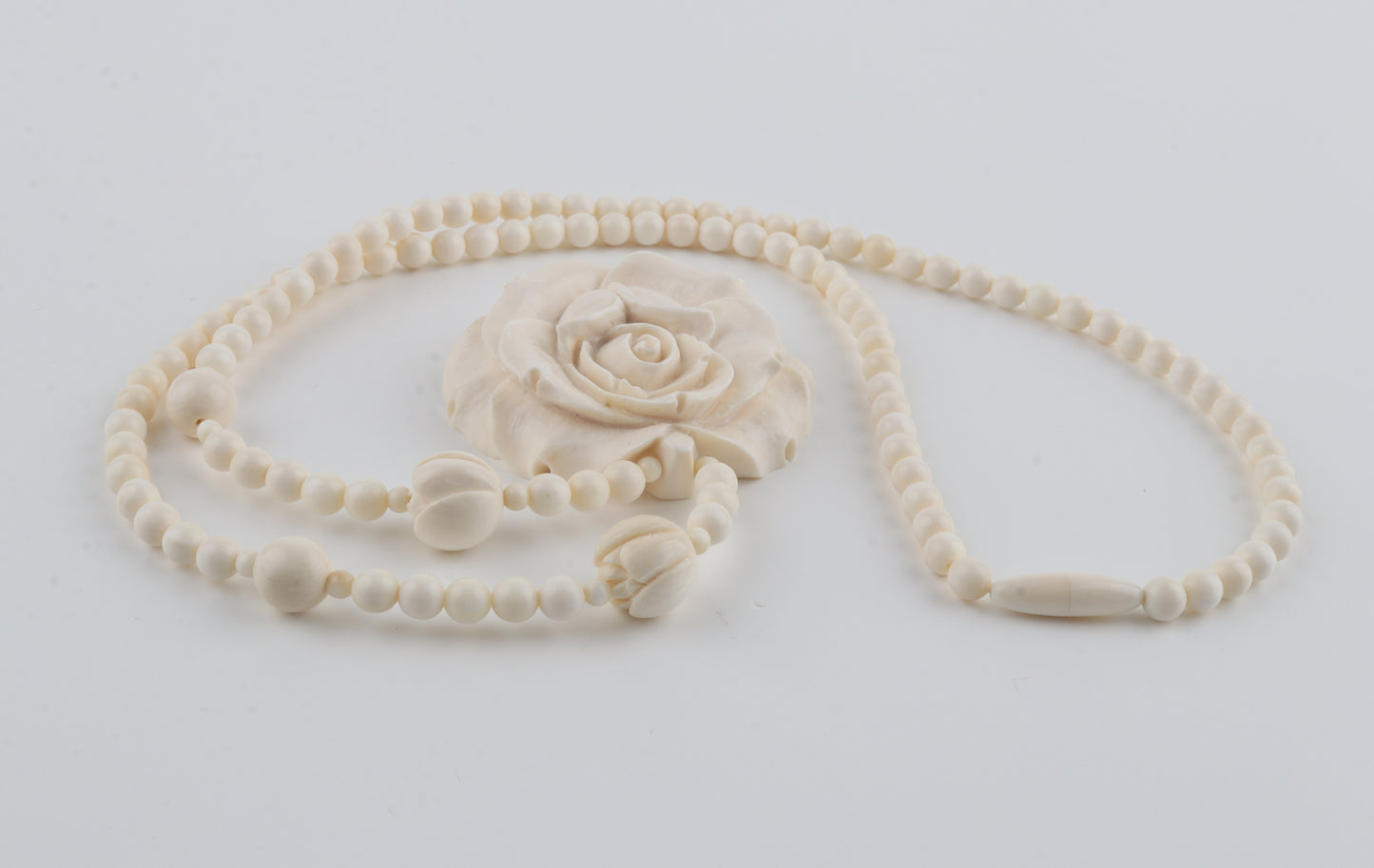Mammoth Ivory Rose Necklace
