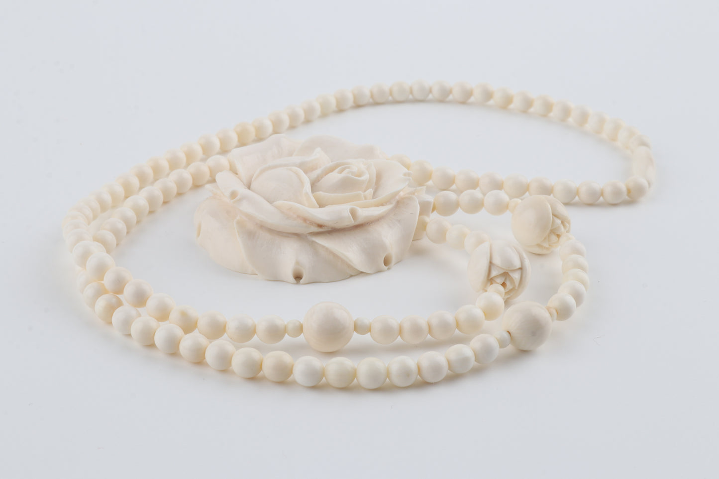 Mammoth Ivory Rose Necklace