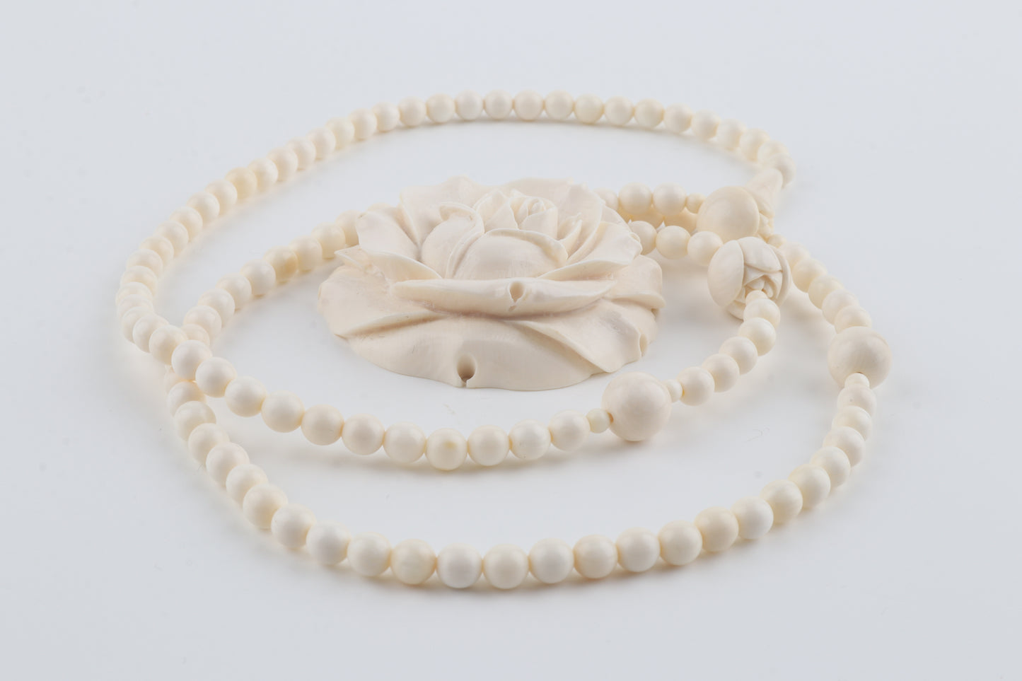 Mammoth Ivory Rose Necklace