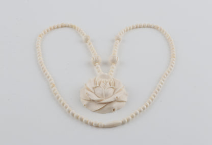 Mammoth Ivory Rose Necklace