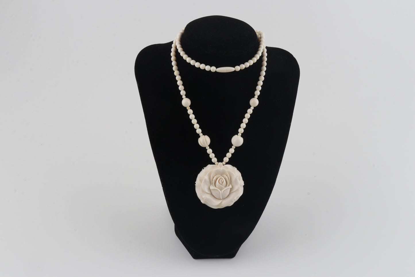 Mammoth Ivory Rose Necklace
