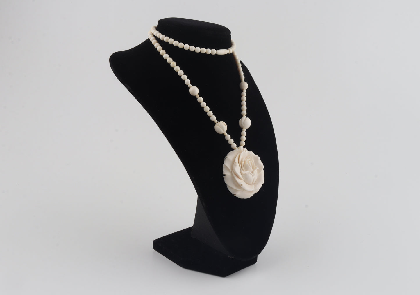 Mammoth Ivory Rose Necklace