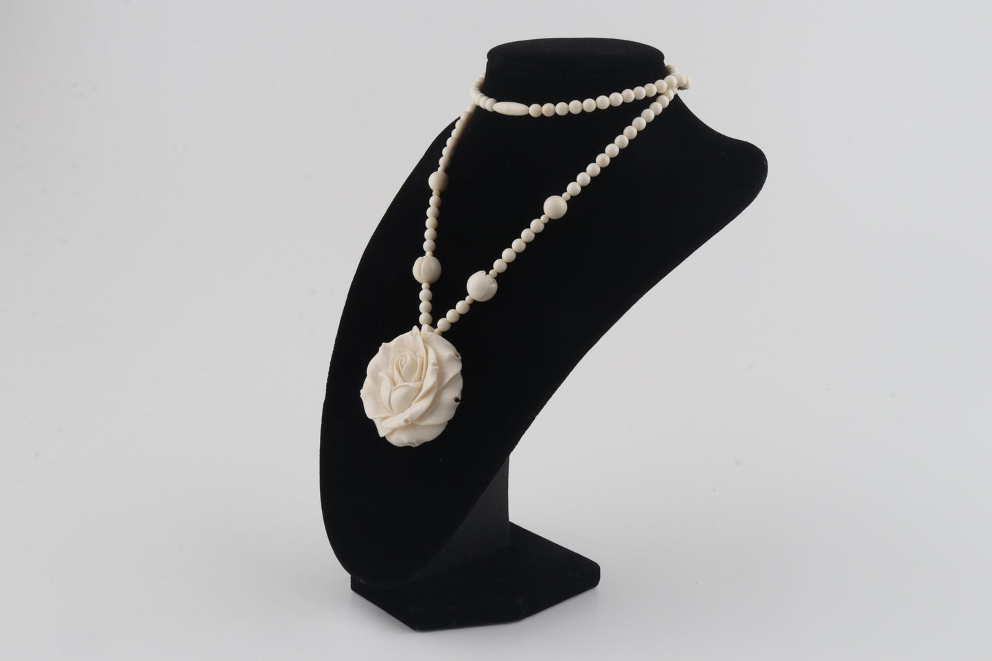 Mammoth Ivory Rose Necklace