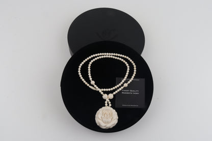 Mammoth Ivory Rose Necklace