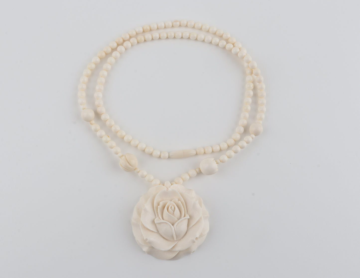 Mammoth Ivory Rose Necklace