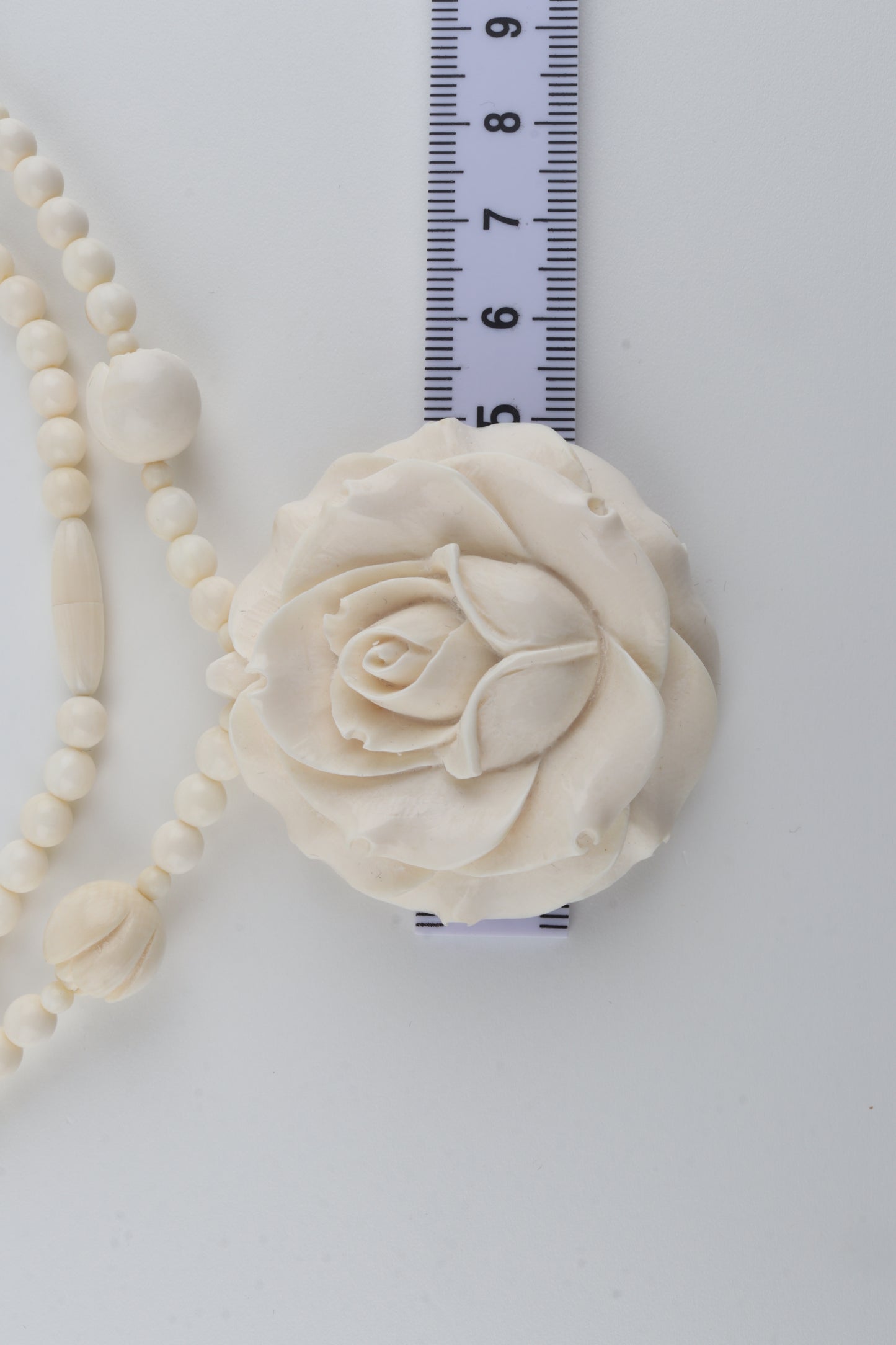 Mammoth Ivory Rose Necklace