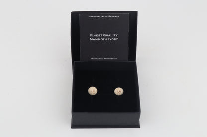 Carved Mammoth Ivory Stud Earrings
