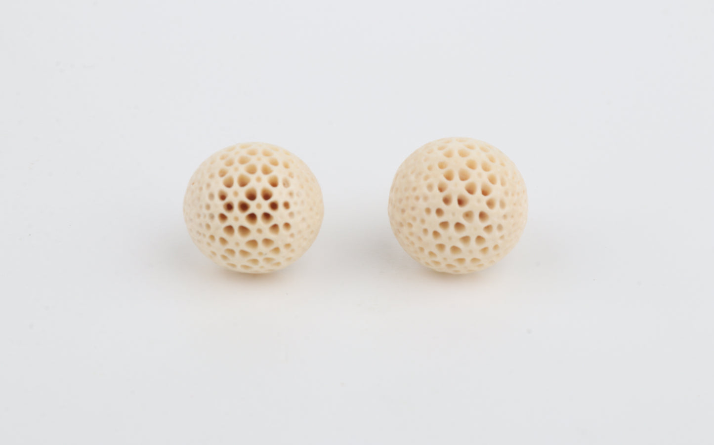 Carved Mammoth Ivory Stud Earrings