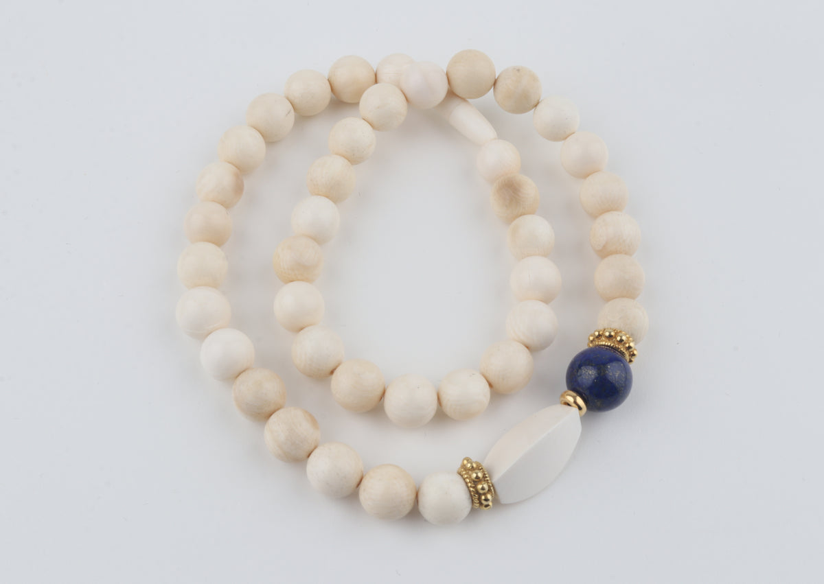 Mammoth Ivory & Lapis Lazuli Necklace
