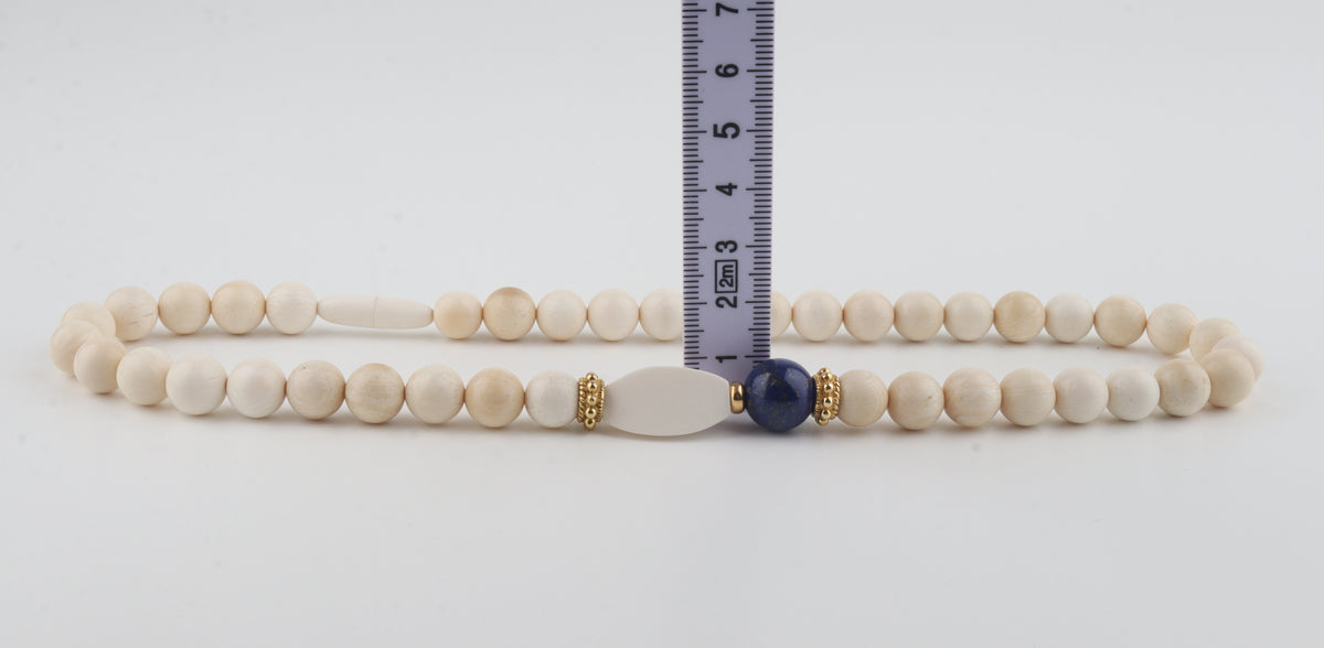 Mammoth Ivory & Lapis Lazuli Necklace