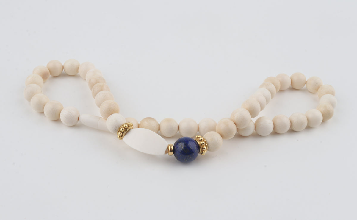 Mammoth Ivory & Lapis Lazuli Necklace