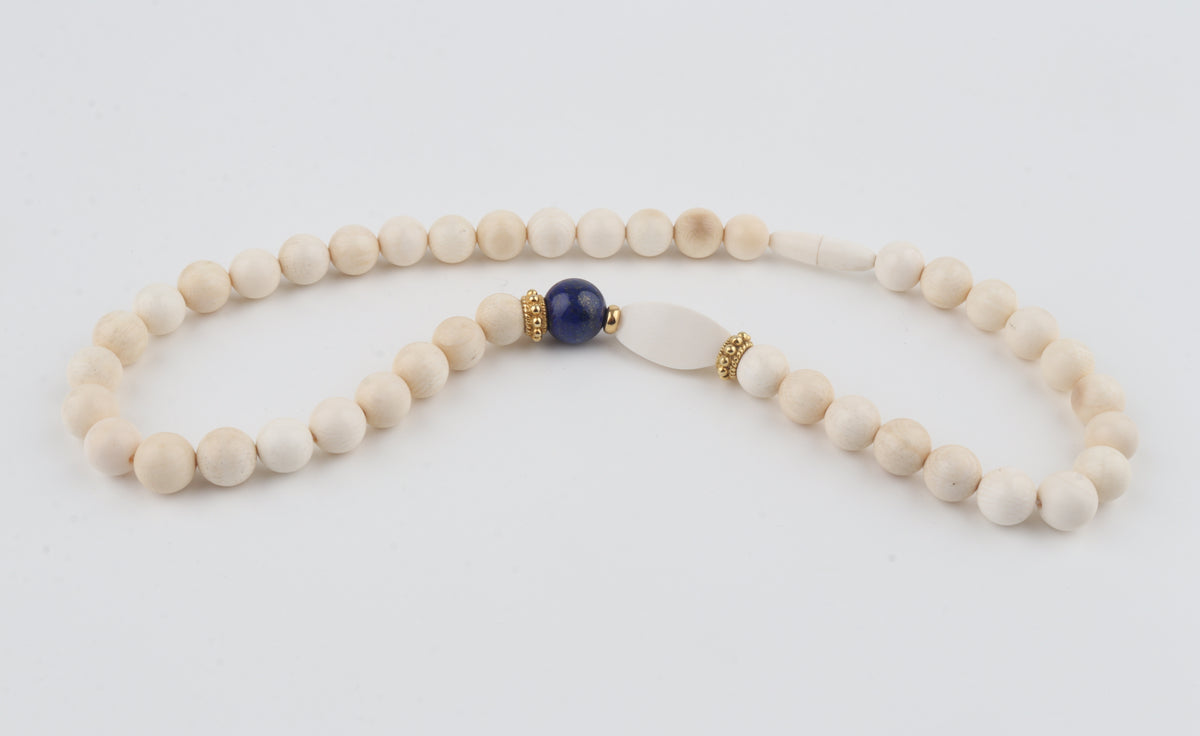 Mammoth Ivory & Lapis Lazuli Necklace