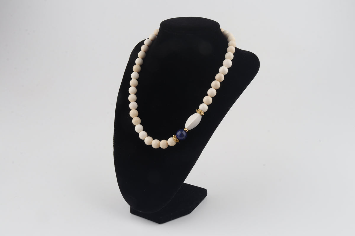Mammoth Ivory & Lapis Lazuli Necklace