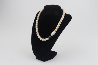 Mammoth Ivory & Lapis Lazuli Necklace