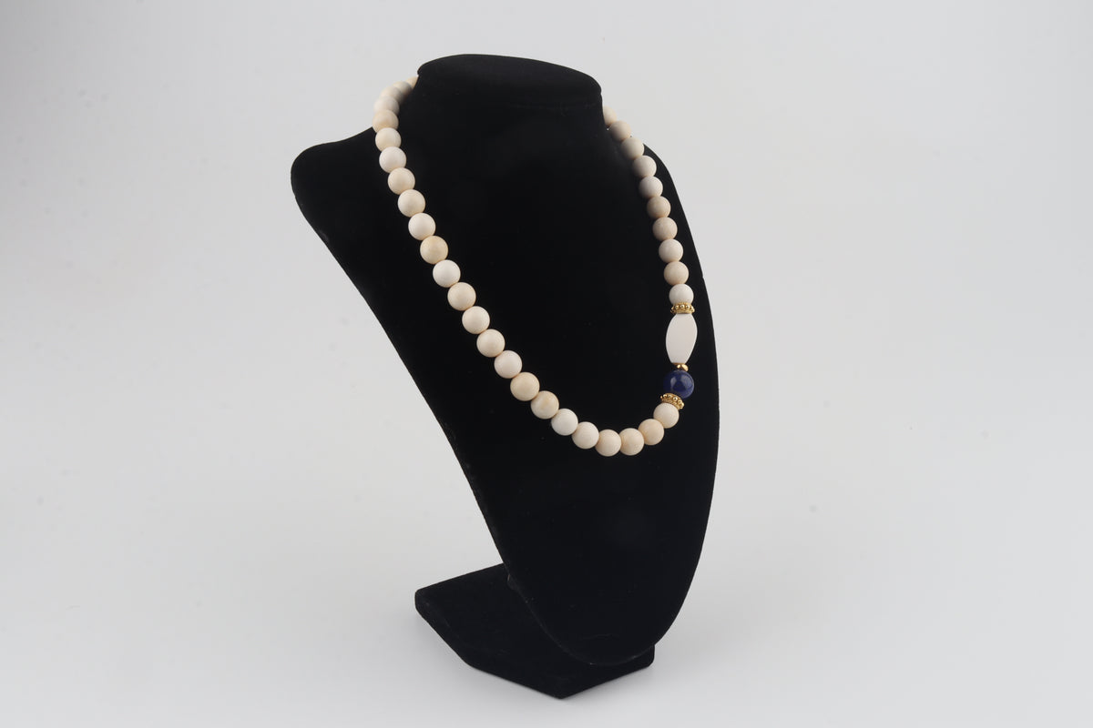 Mammoth Ivory & Lapis Lazuli Necklace
