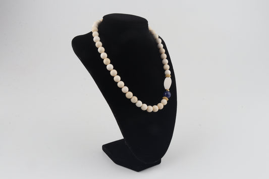 Mammoth Ivory & Lapis Lazuli Necklace