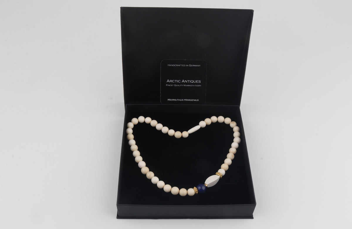 Mammoth Ivory & Lapis Lazuli Necklace