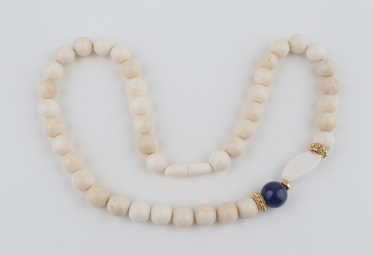 Mammoth Ivory & Lapis Lazuli Necklace
