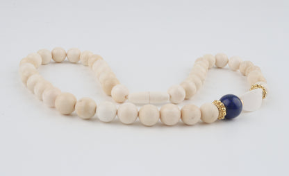 Mammoth Ivory & Lapis Lazuli Necklace
