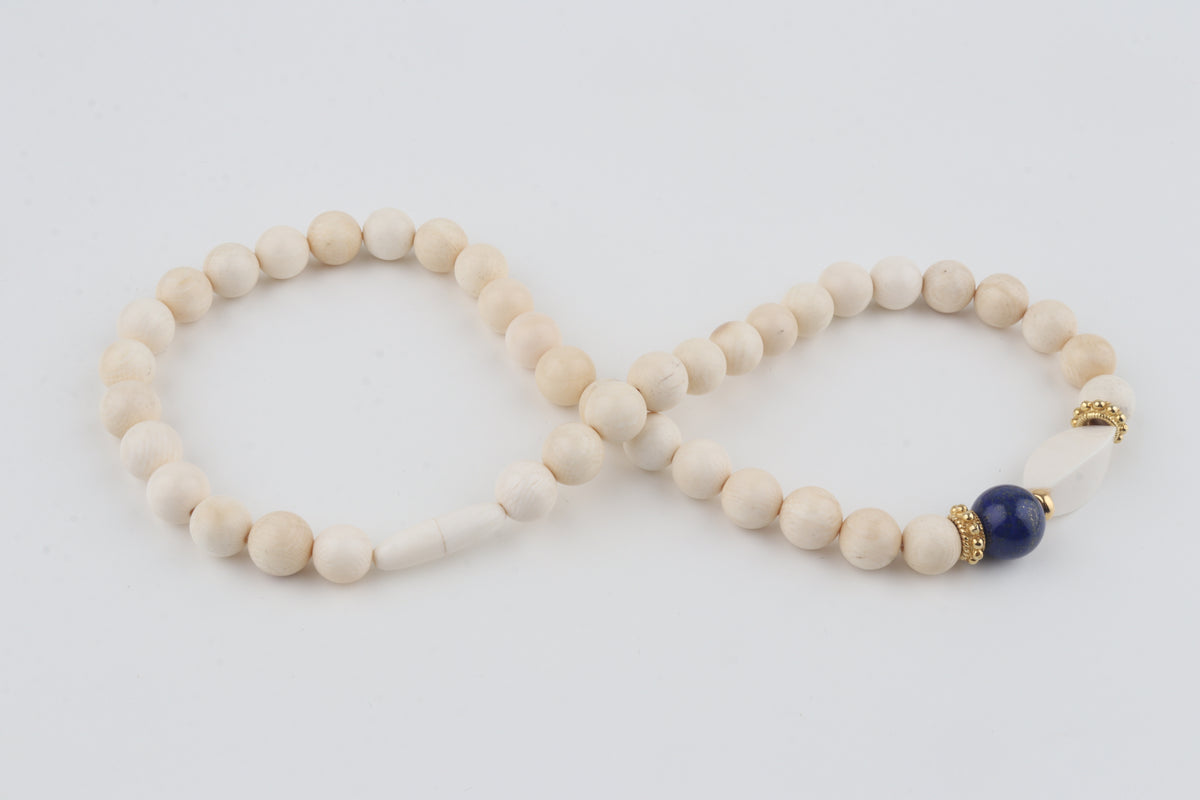 Mammoth Ivory & Lapis Lazuli Necklace