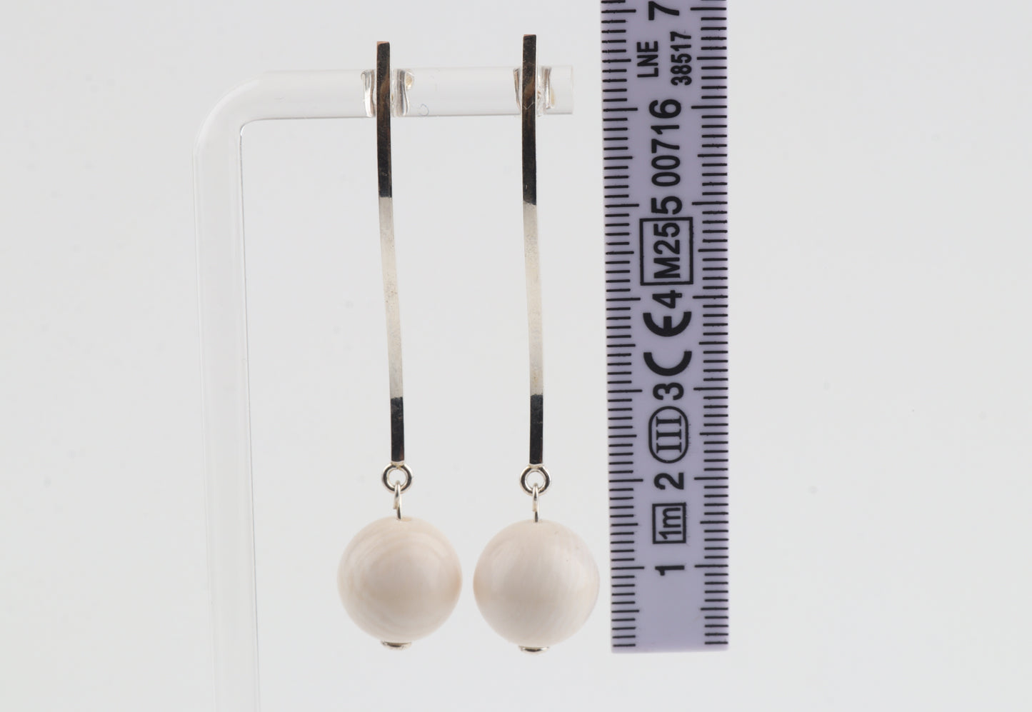 Mammoth Ivory & Sterling Silver Drop Earrings