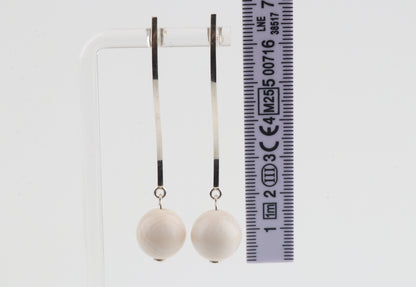 Mammoth Ivory & Sterling Silver Drop Earrings