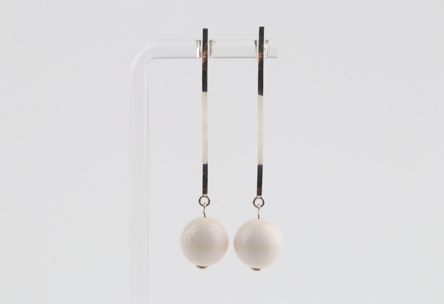 Mammoth Ivory & Sterling Silver Drop Earrings