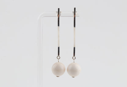 Mammoth Ivory & Sterling Silver Drop Earrings
