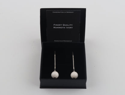 Mammoth Ivory & Sterling Silver Drop Earrings