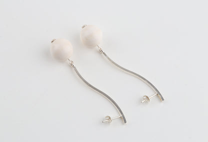 Mammoth Ivory & Sterling Silver Drop Earrings