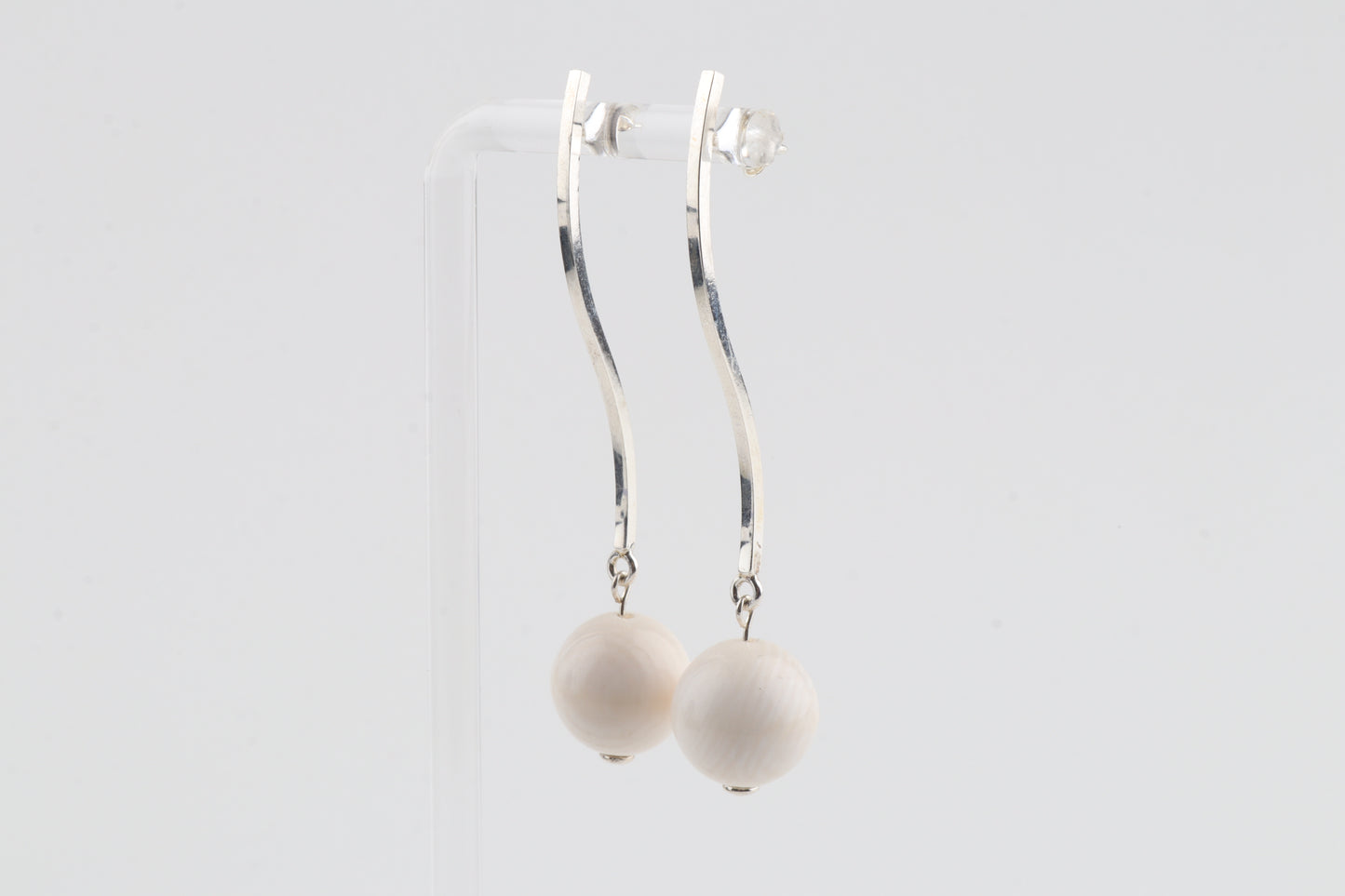 Mammoth Ivory & Sterling Silver Drop Earrings