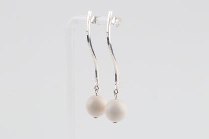 Mammoth Ivory & Sterling Silver Drop Earrings