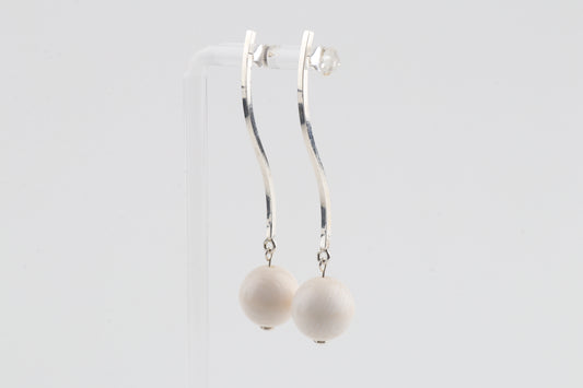 Mammoth Ivory & Sterling Silver Drop Earrings