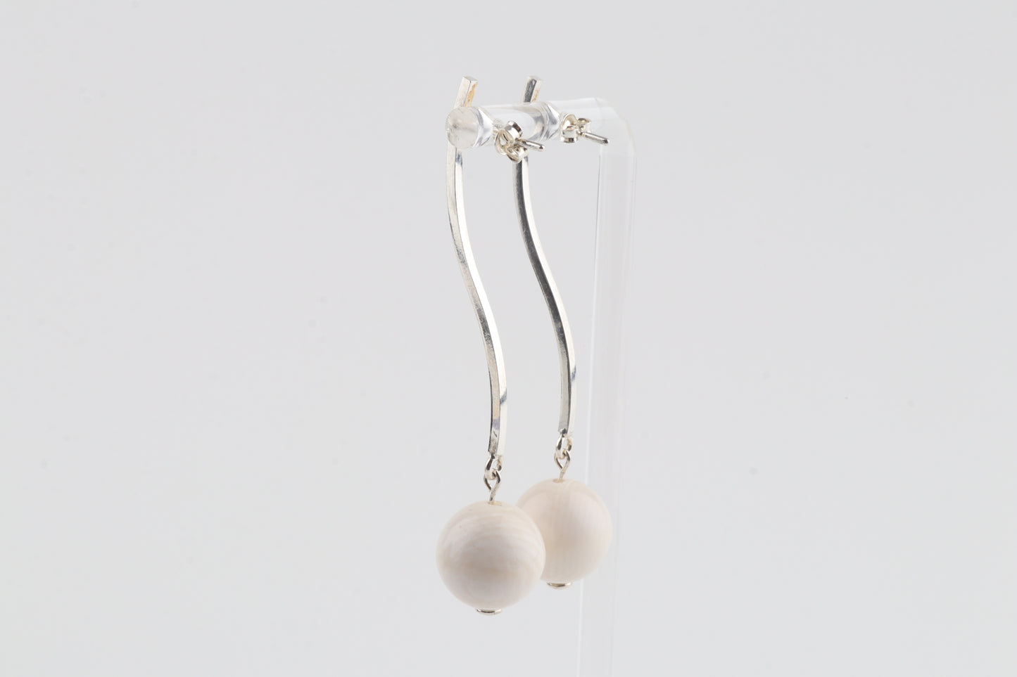 Mammoth Ivory & Sterling Silver Drop Earrings
