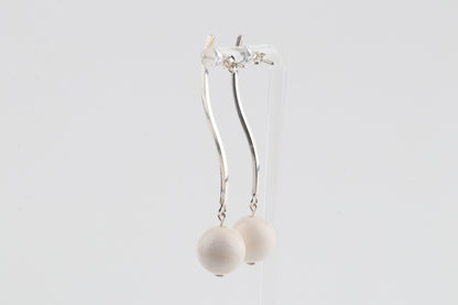 Mammoth Ivory & Sterling Silver Drop Earrings