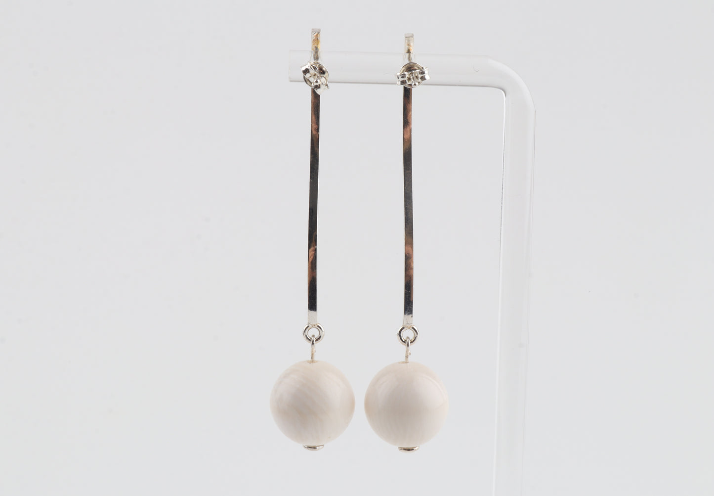 Mammoth Ivory & Sterling Silver Drop Earrings
