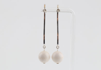 Mammoth Ivory & Sterling Silver Drop Earrings