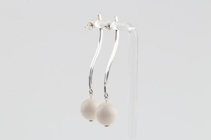 Mammoth Ivory & Sterling Silver Drop Earrings
