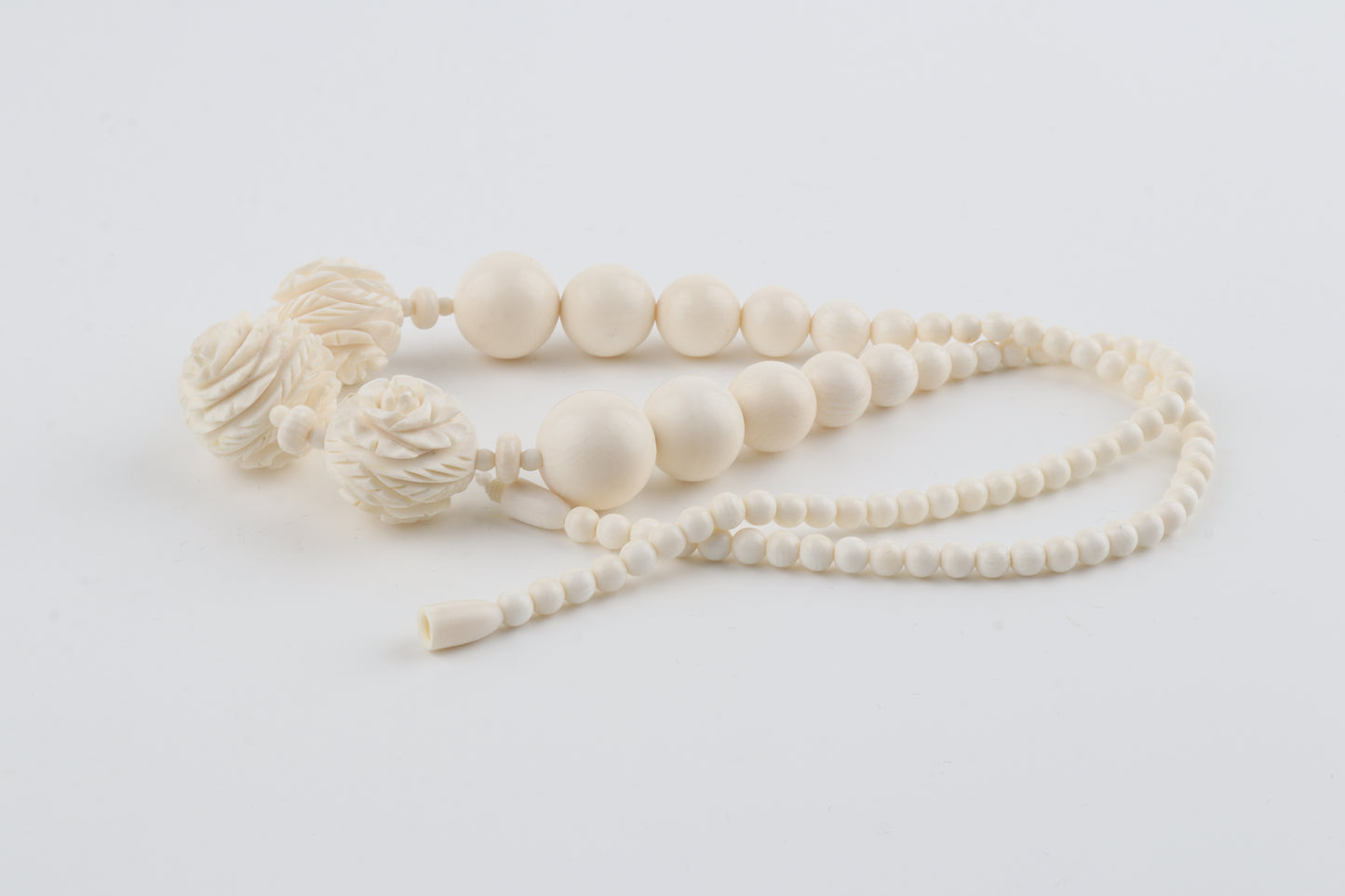 Mammoth Ivory Rose-Bead Necklace