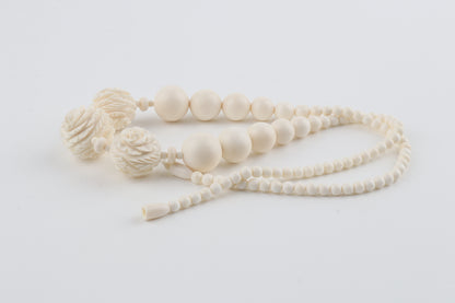 Mammoth Ivory Rose-Bead Necklace