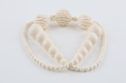 Mammoth Ivory Rose-Bead Necklace