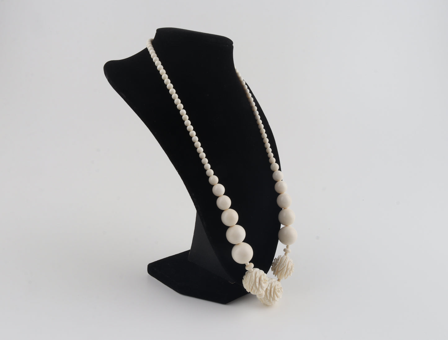 Mammoth Ivory Rose-Bead Necklace