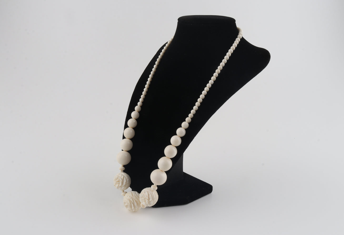 Mammoth Ivory Rose-Bead Necklace