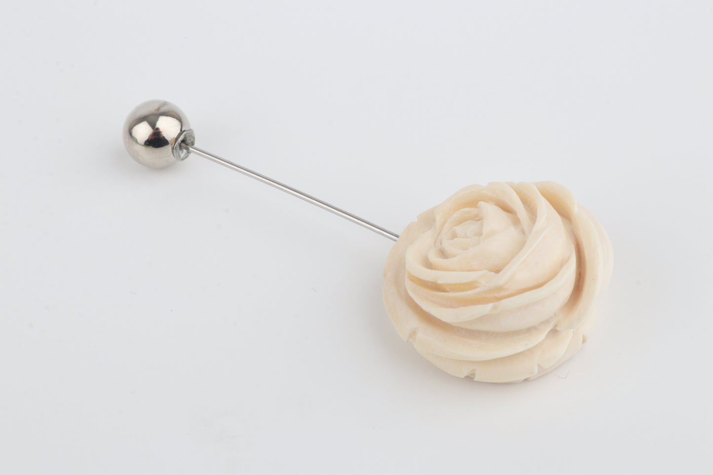 Mammoth Ivory Rose Brooch