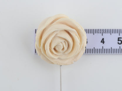 Mammoth Ivory Rose Brooch