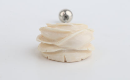 Mammoth Ivory Rose Brooch