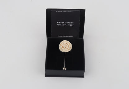 Mammoth Ivory Rose Brooch